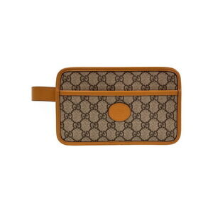 GUCCI Interlocking GG Travel Case Pouch Brown